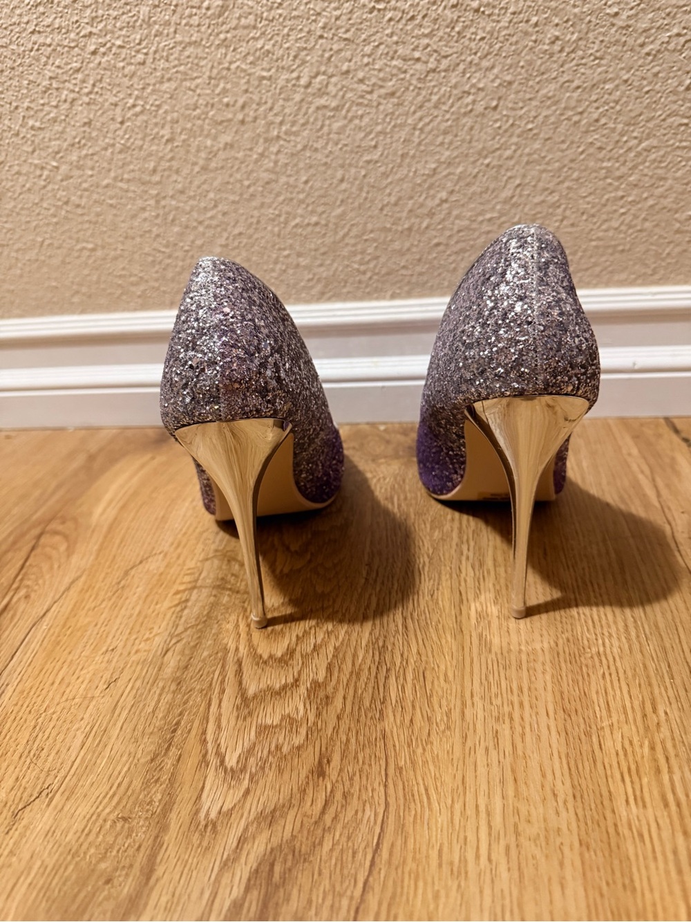 Glitter Ombre Stiletto Pumps in Purple and Silver - Picture 6 of 9